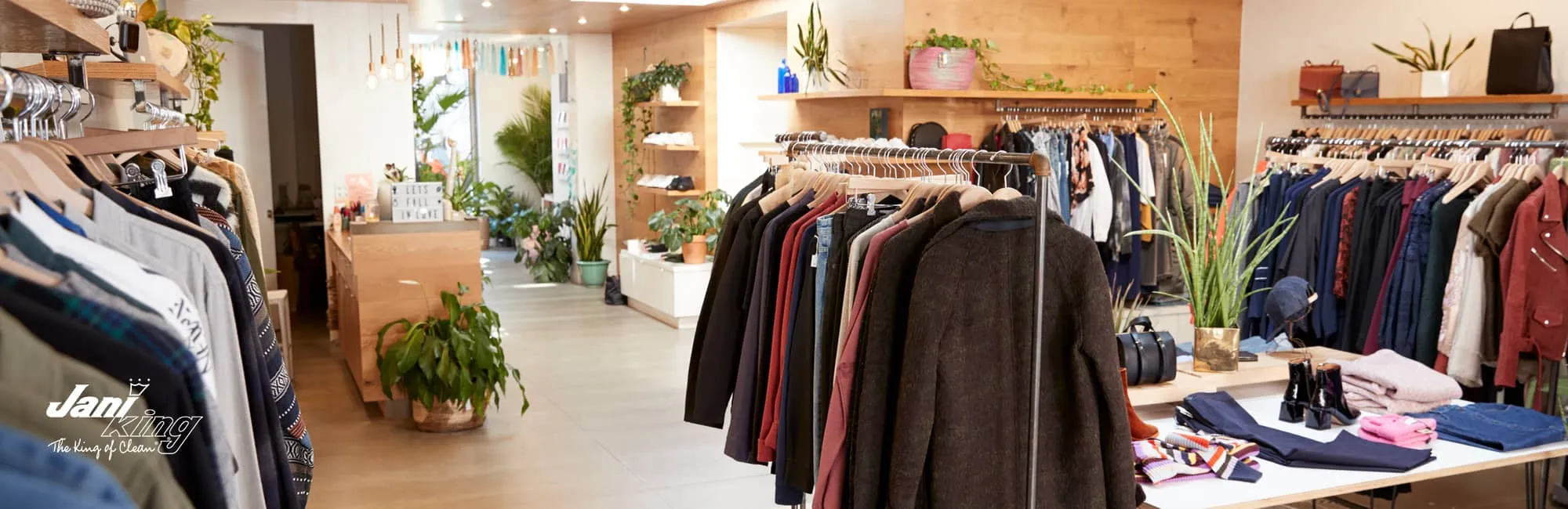 Clean retail store location displaying clothing products