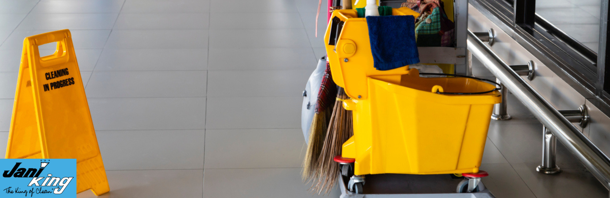 Cleaning cart and sign